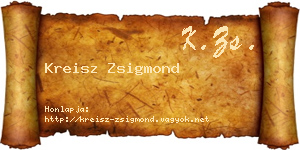 Kreisz Zsigmond névjegykártya